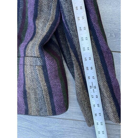 KASPER FOR A.S.L.  PETITE Wool Alpaca Blend Stripe women classic jacket Size 10 - Picture 6 of 12